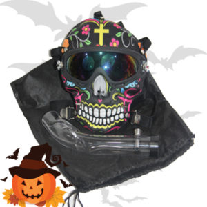 Gas Mask "Flower Smile" with acrylic pipe for smoking